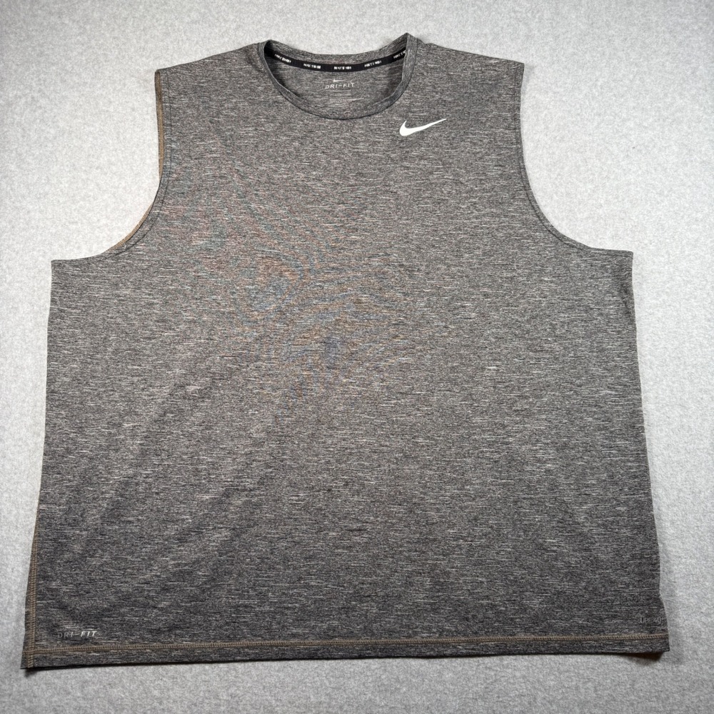 Nike Swim Dri-FIT Sleeveless Performance Shirt Mens‎ 4XLT Grey Heather UPF 40+
